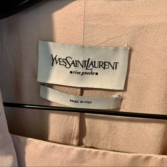 YSL Silk Beige Skirt Blazer Suit Work Wear - Picture 2 of 11